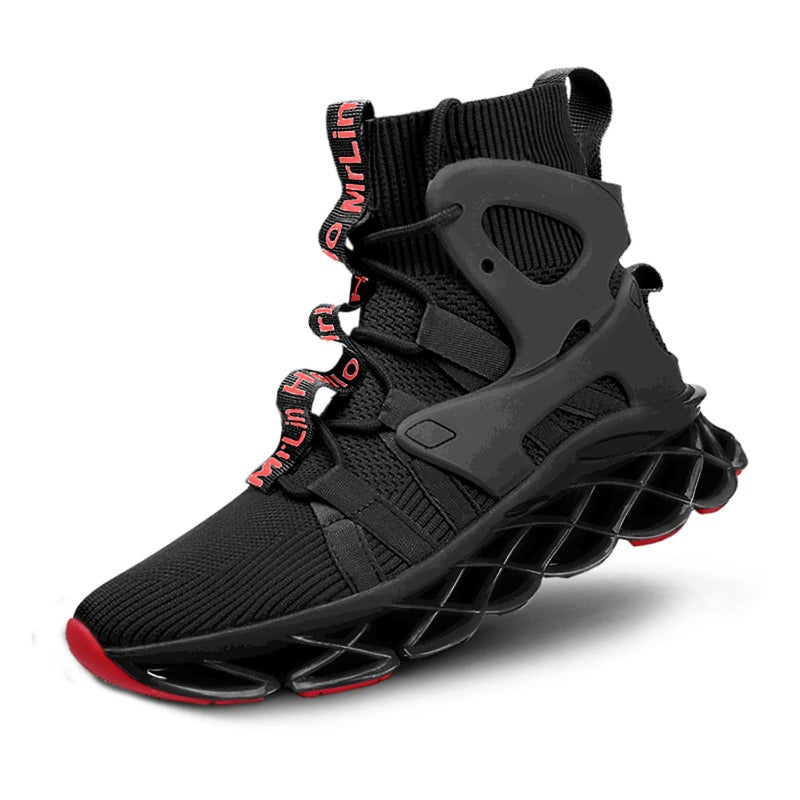 Hello MrLin Men's Running Shoes Non Slip Athletic Tennis Walking Blade Type Sneakers Hip Hop Black - Image 1